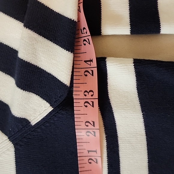 Tommy Hilfiger Womens 3X Navy and White Striped Cotton Sweater Preppy - Picture 6 of 8